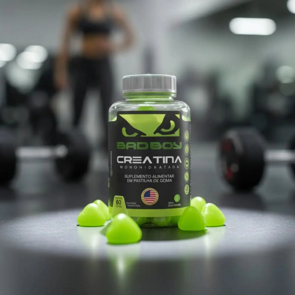 Creatina Gummy 60 Gomas Maça Verde BadBoy