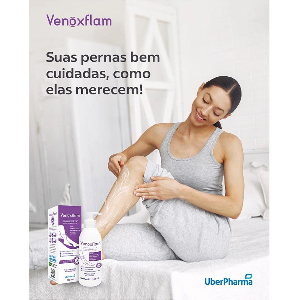 Creme Para Varizes Vasos Dores Inchaços Hidratante Protetor De Pele Dermatologico Venoxflam 300 ML