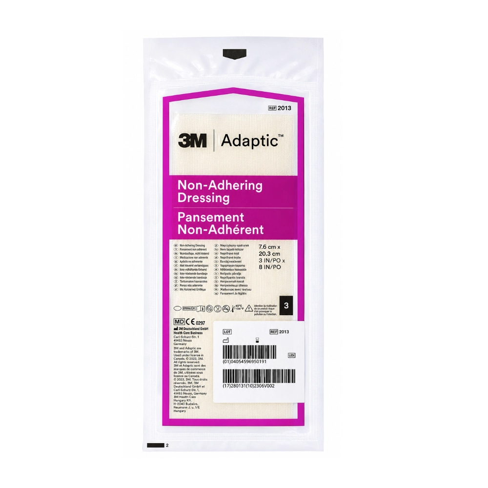 Curativo Adaptic 7,6 x 20,3cm 3 Unidade Malha De Petrolato Não Aderente 3m 