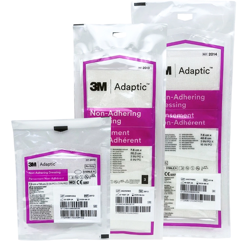 Curativo Adaptic Cobertura Malha De Proteção Petrolatum 7,6x20,3 CM Não Aderente 3M Kit Com 3 Unidades