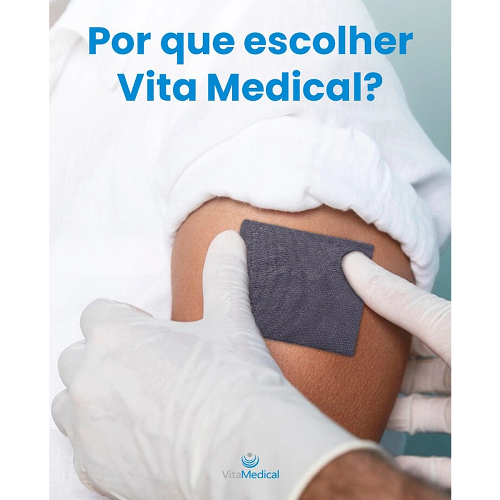 Curativo De Fibras De Alginato De Cálcio Com Prata Ação Microbiano Absorção De Exsudato Silver Care 10 x 10 CM VitaMedic