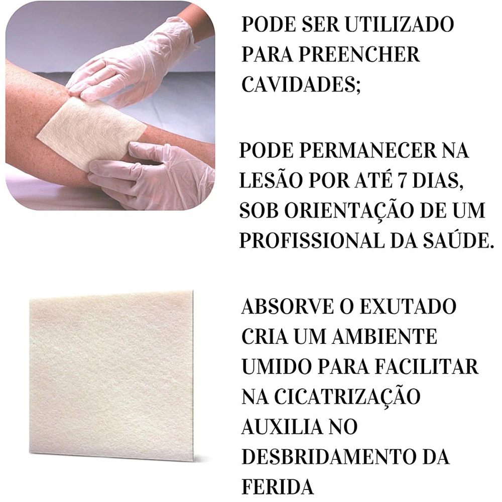 Curativo De Fibras De Alginato De Cálcio Sódio Absorção De Exsudato  Kangli Sorb VitaMedical