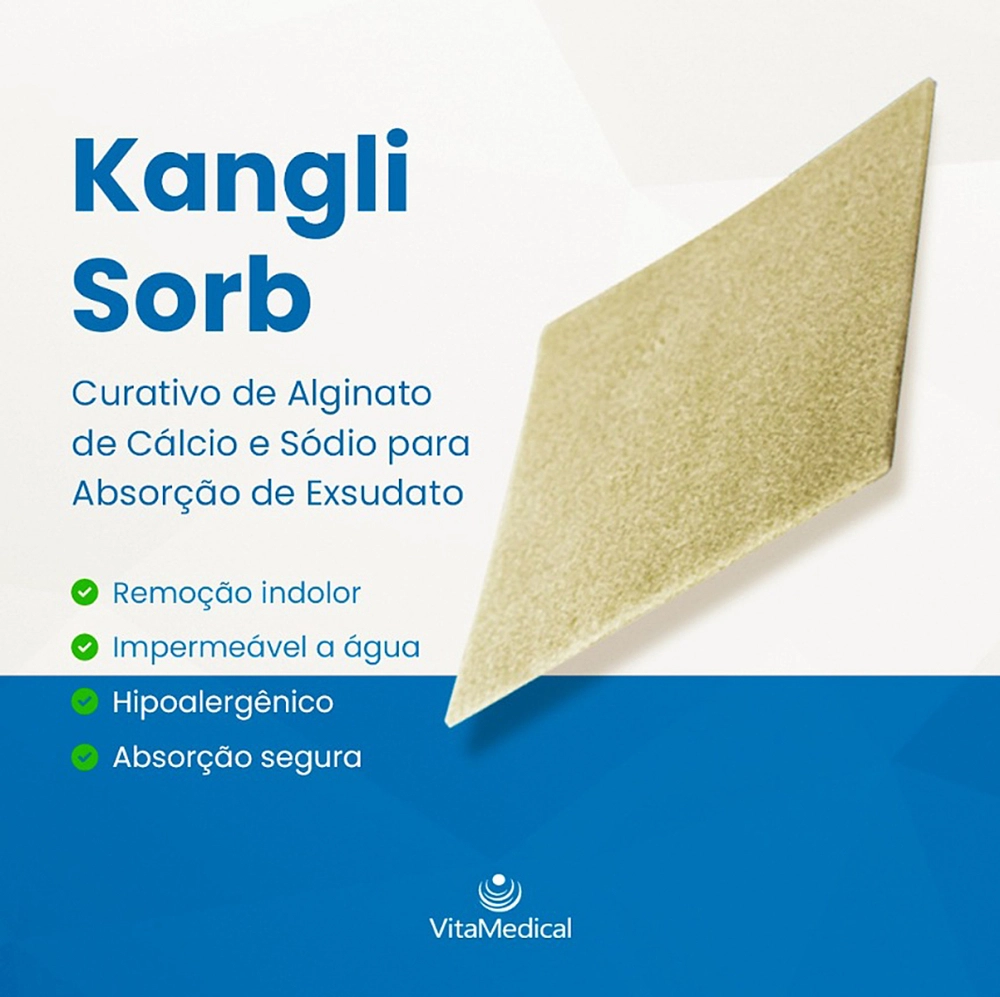 Curativo De Fibras De Alginato De Cálcio Sódio Absorção De Exsudato  Kangli Sorb VitaMedical