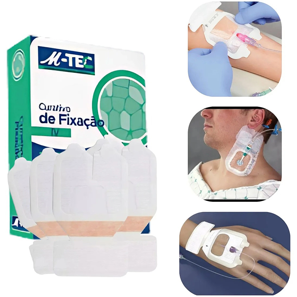 Curativo De Fixaçao IV Para Cateter Periferico 6,5CMx7CM Acesso Venoso Acesso Central Com PU Impermeavel E Transparente
