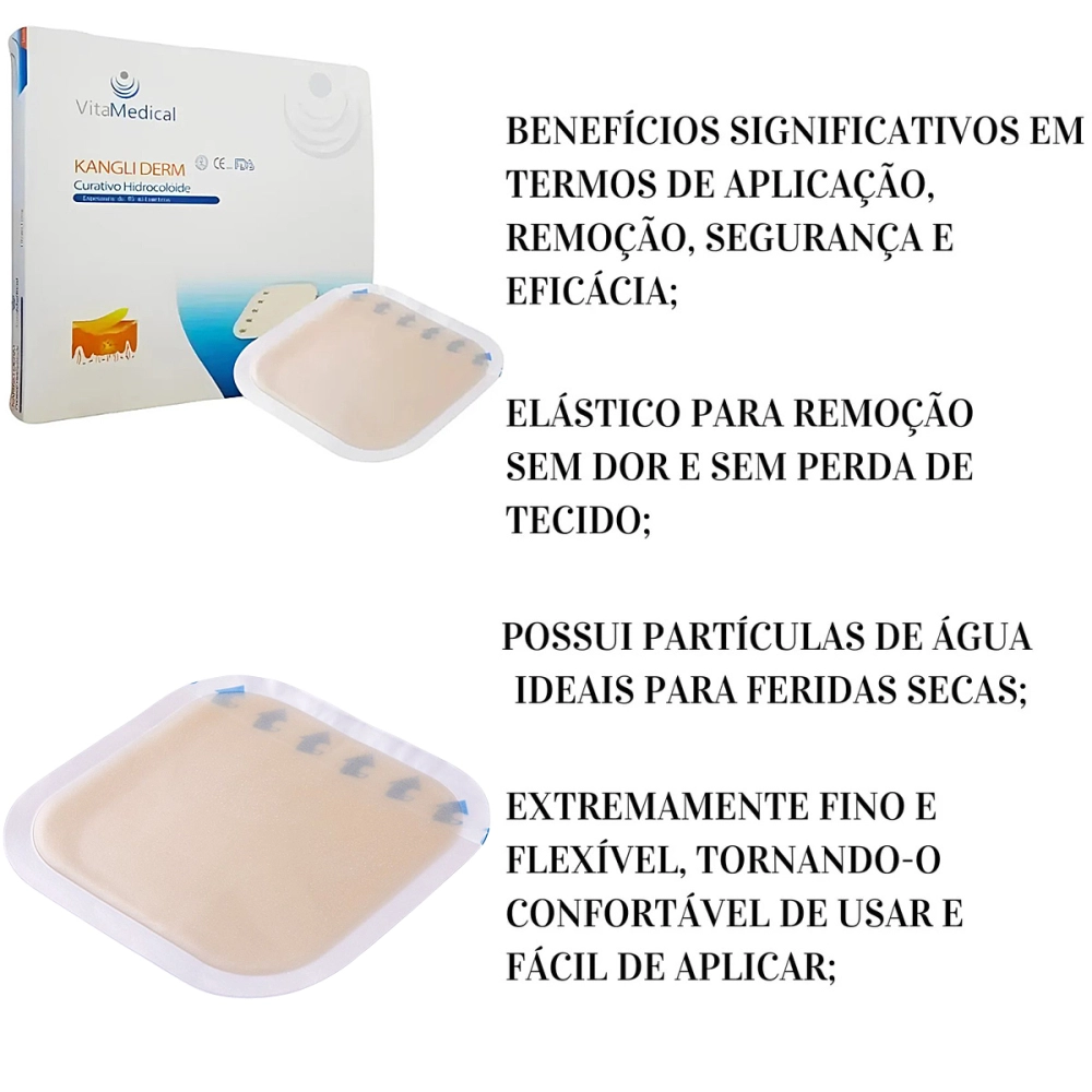 Curativo Hidrocolóide Kangli Derm Para Escara Lesão De Pele Ulcera De Pressão Queimadura Com Ou Sem Borda Alta Qualidade