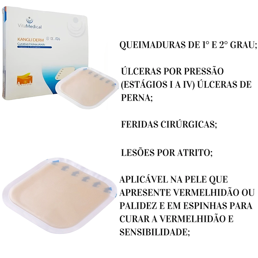 Curativo Hidrocolóide Kangli Derm Para Escara Lesão De Pele Ulcera De Pressão Queimadura Com Ou Sem Borda Alta Qualidade