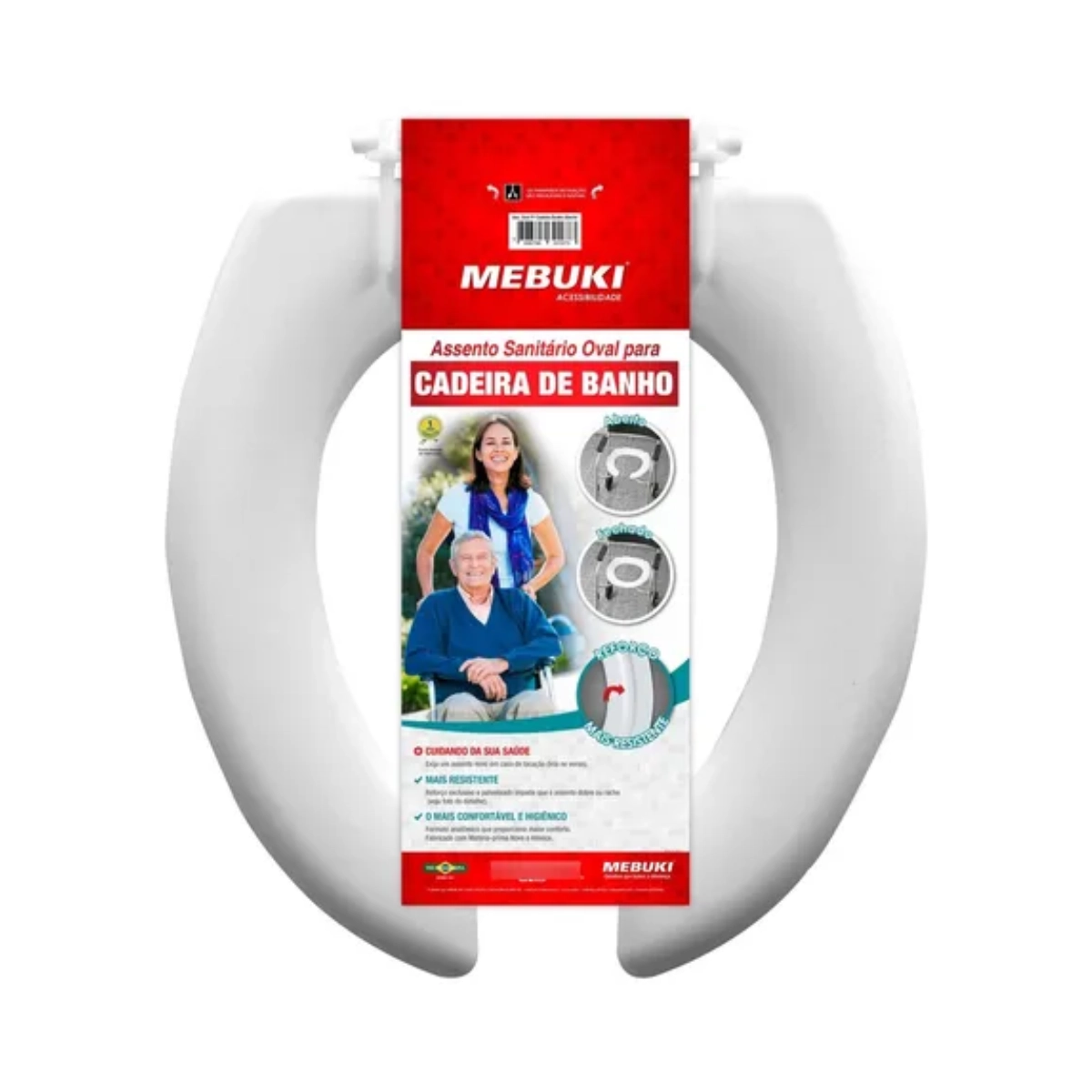Assento Oval Para Cadeira de Banho Aberto Mebuki 
