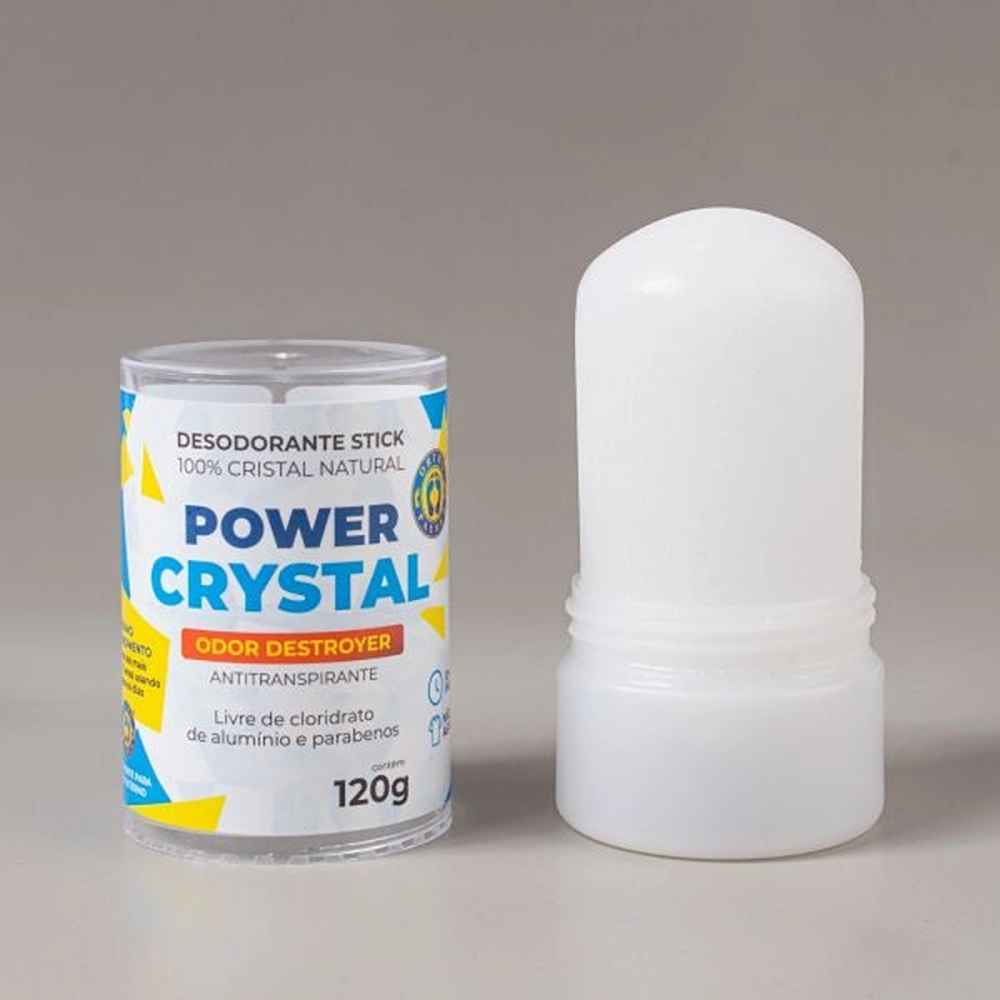 Desodorante antitranspirante Natural Pedra Sem Alumínio Stick 100% Power Cristal Ortho Pauher 120g