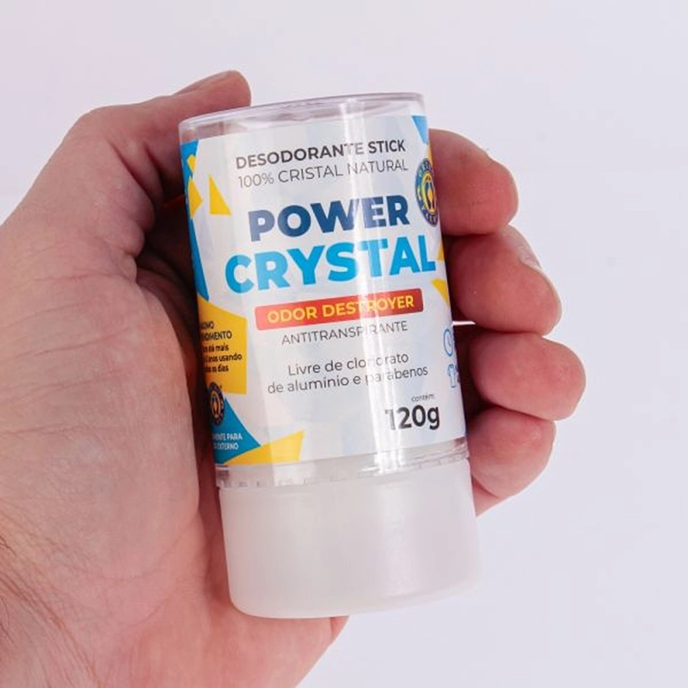 Desodorante antitranspirante Natural Pedra Sem Alumínio Stick 100% Power Cristal Ortho Pauher 120g