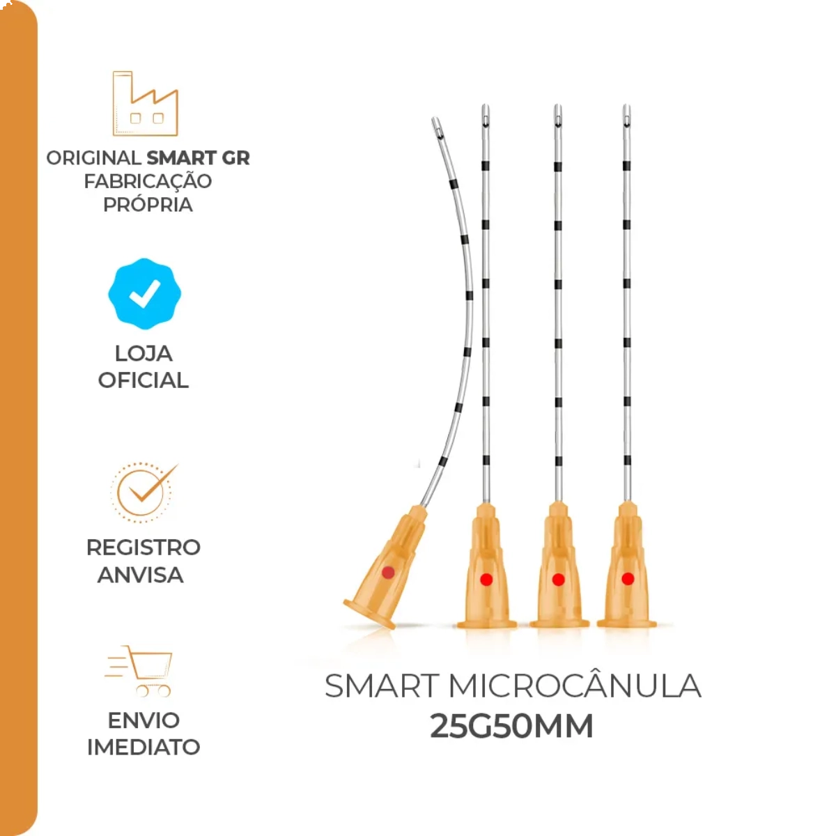 Microcânula 0,50x50mm 25G Smartgr