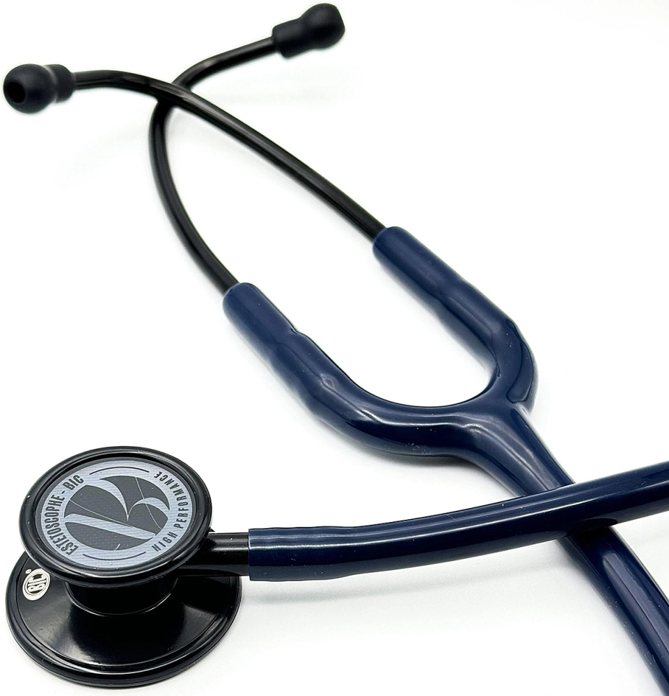 Estetoscopio Duplo Adulto Pediatrico Aço Inox BIC Eternity Diagnostico Garantia 5 Anos Azul Marinho