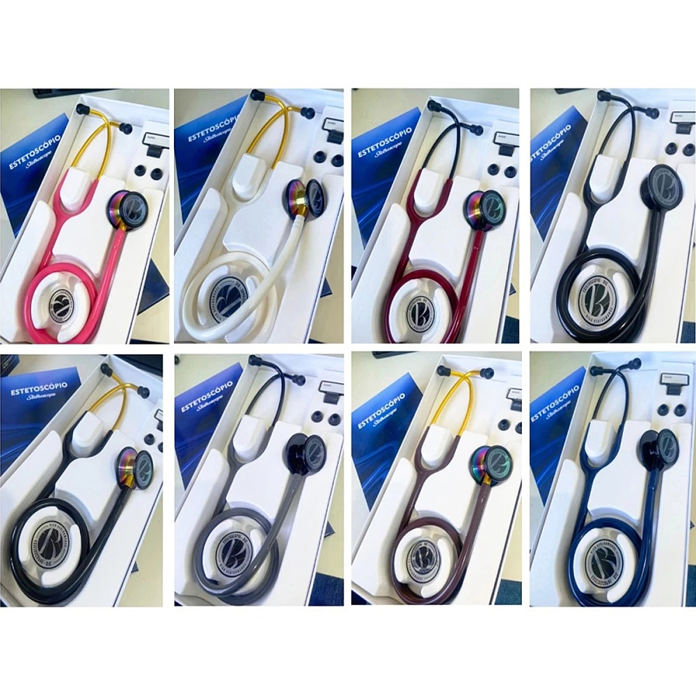 Estetoscopio Duplo Adulto Pediatrico Aço Inox BIC Eternity Diagnostico Garantia 5 Anos Azul Marinho