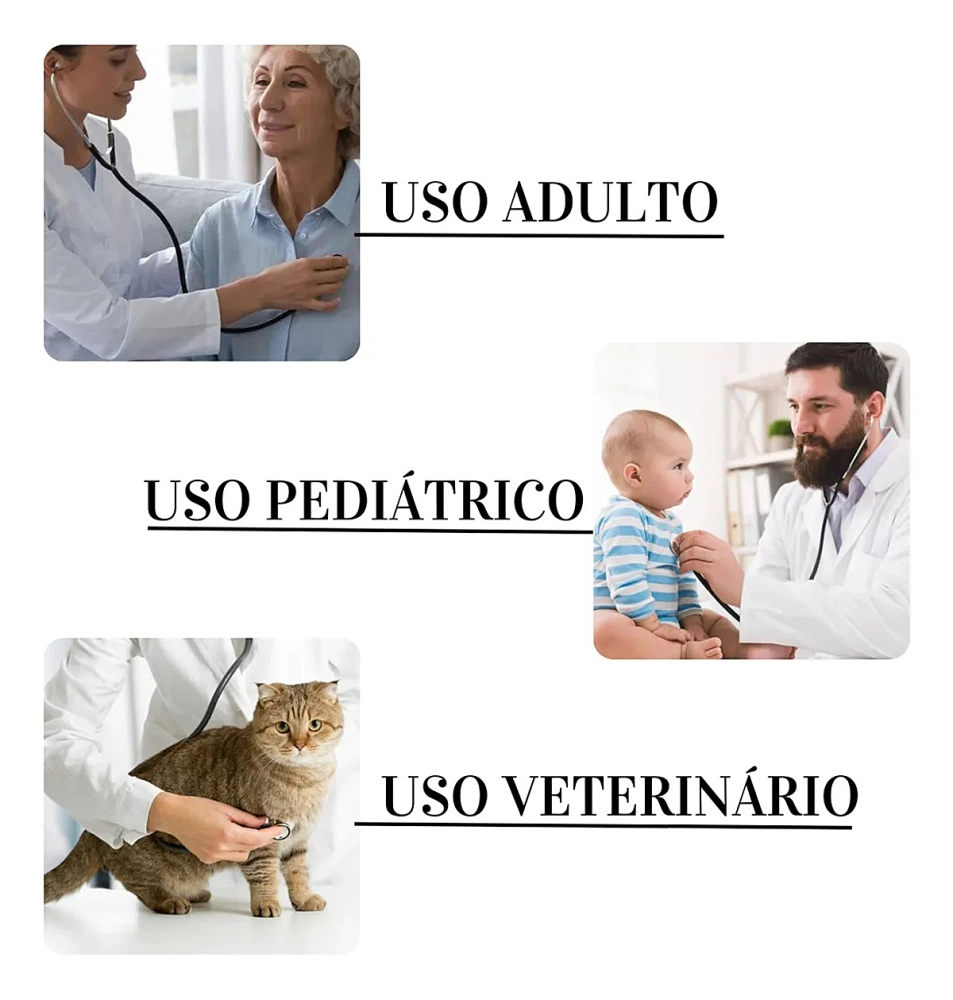 Estetoscopio Duplo Adulto Pediatrico Aço Inox BIC Eternity Diagnostico Garantia 5 Anos Azul Marinho