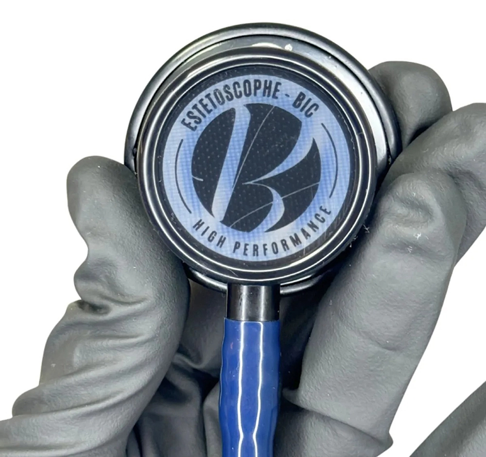 Estetoscopio Duplo Adulto Pediatrico Aço Inox BIC Eternity Diagnostico Garantia 5 Anos Azul Marinho
