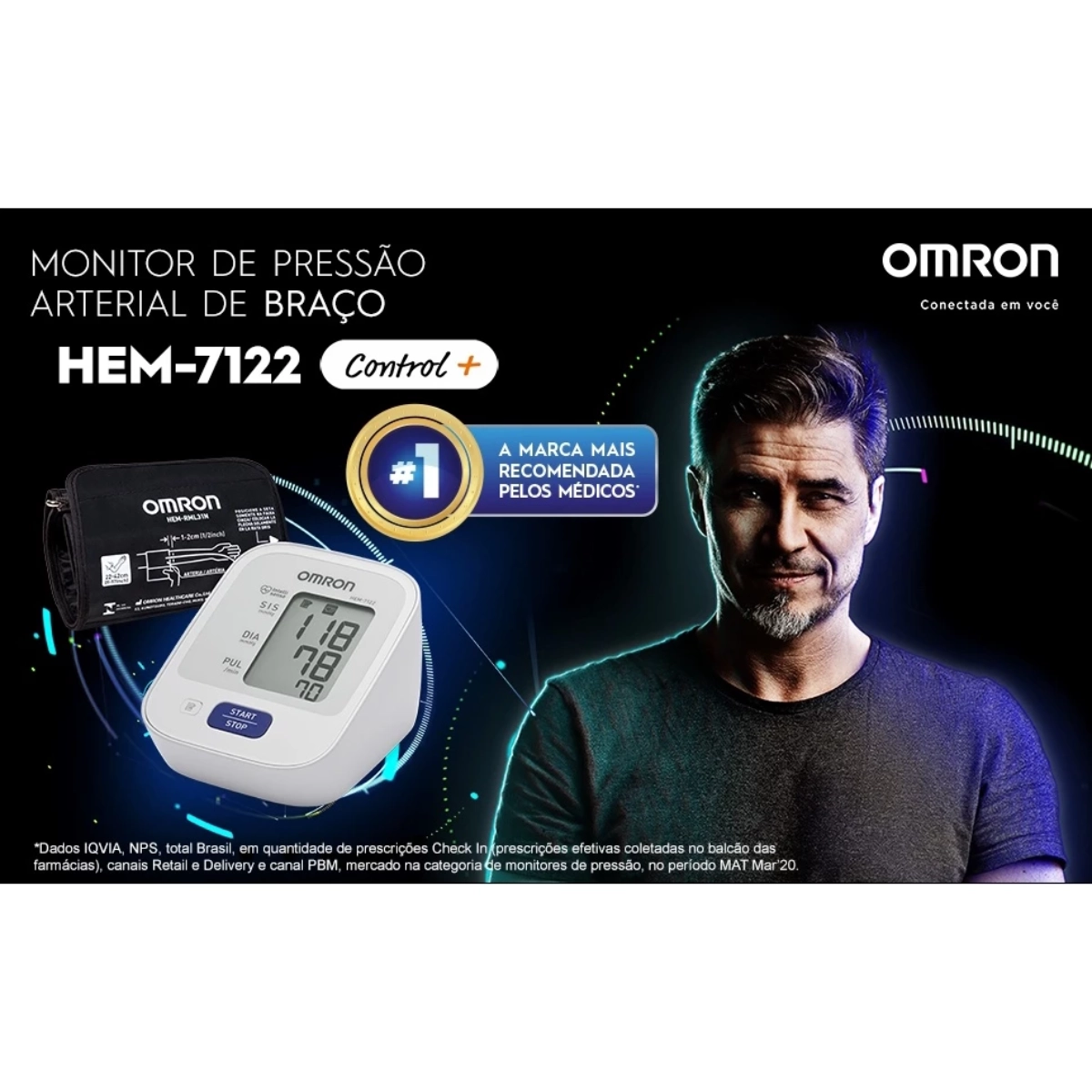 Aparelho de Pressão Automático de Braço Omron HEM7122
