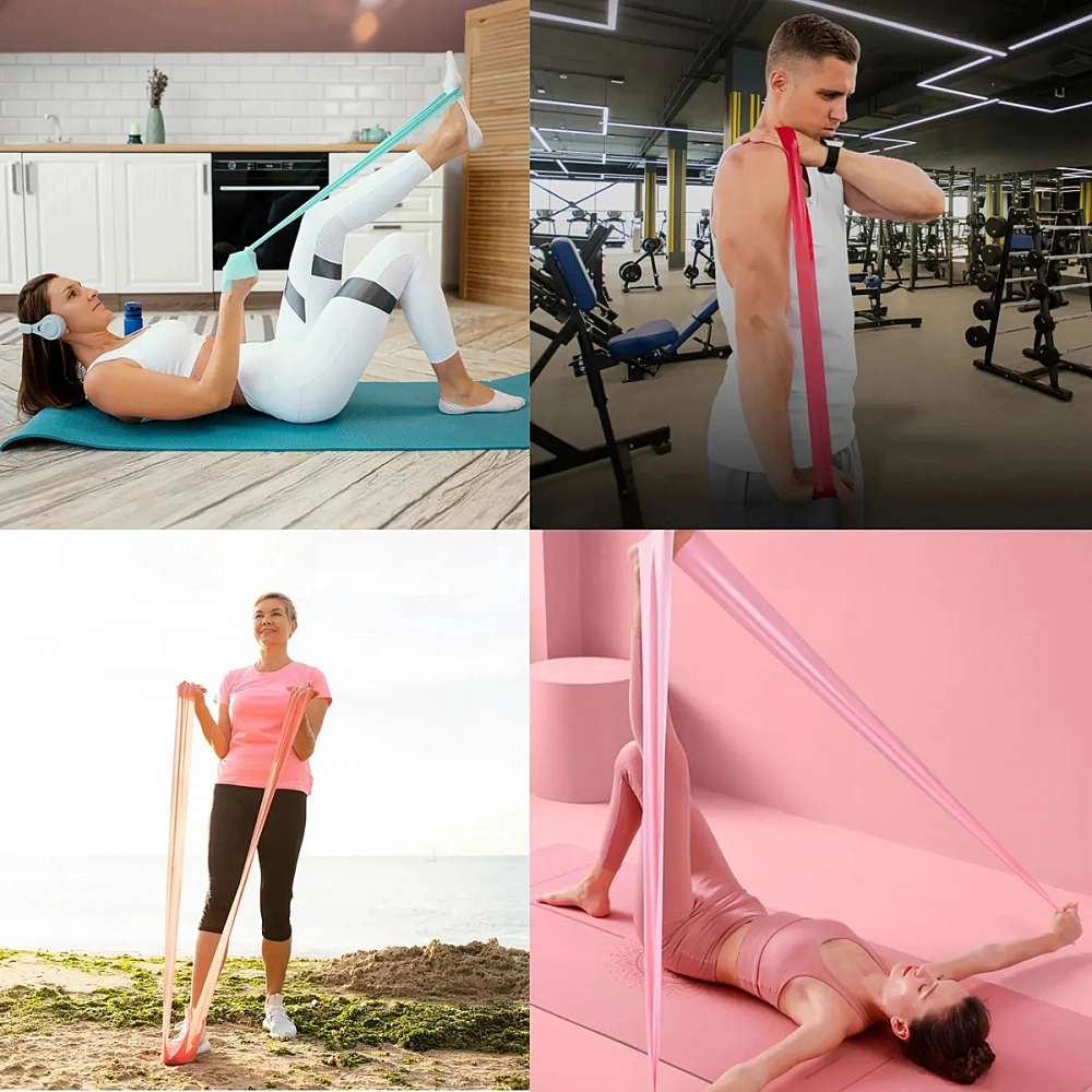 Faixa Elástica Fitness Para Exercícios Yoga Fisioterapia Elástico Funcional Treinamento Extensor ALUX PRO SPORTS  