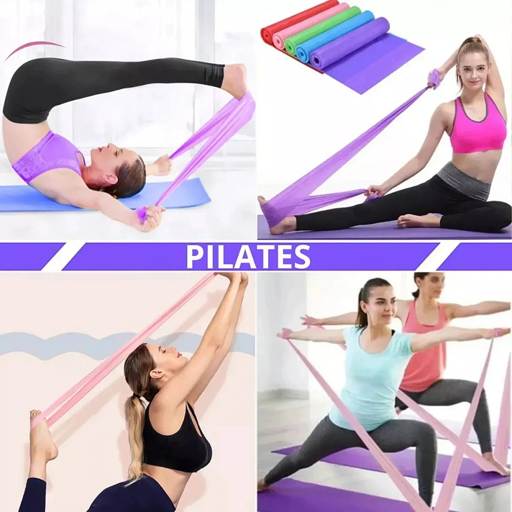 Faixa Elástica Fitness Para Exercícios Yoga Fisioterapia Elástico Funcional Treinamento Extensor ALUX PRO SPORTS  