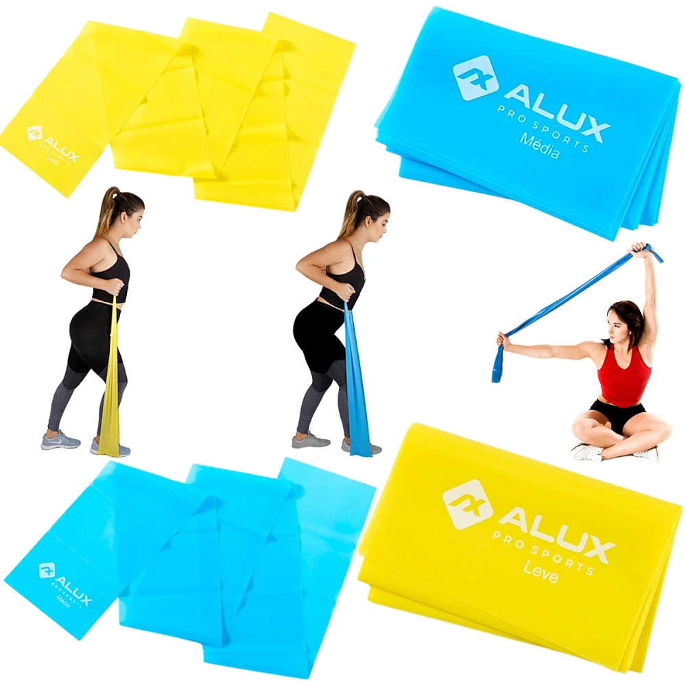 Faixa Elástica Fitness Para Exercícios Yoga Fisioterapia Elástico Funcional Treinamento Extensor ALUX PRO SPORTS  