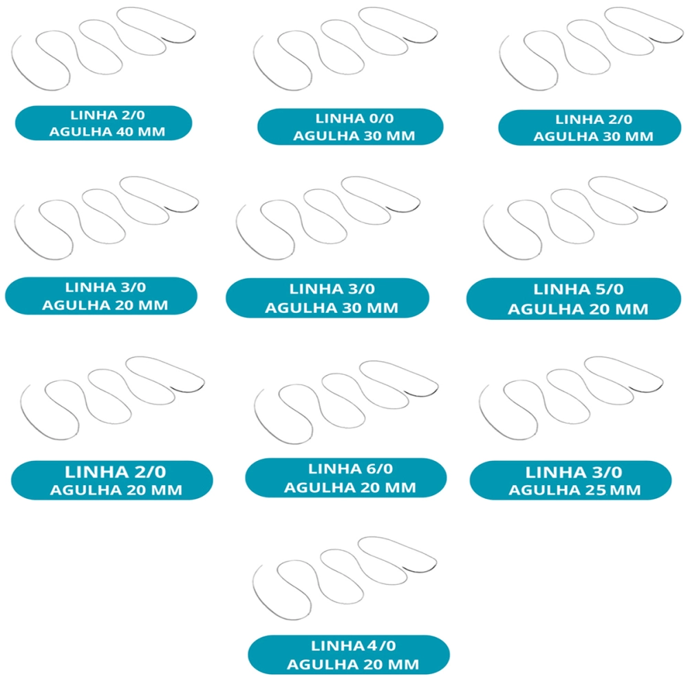 Fio de Sutura Nylon Preto Com Agulha Treinamento De Suturacão