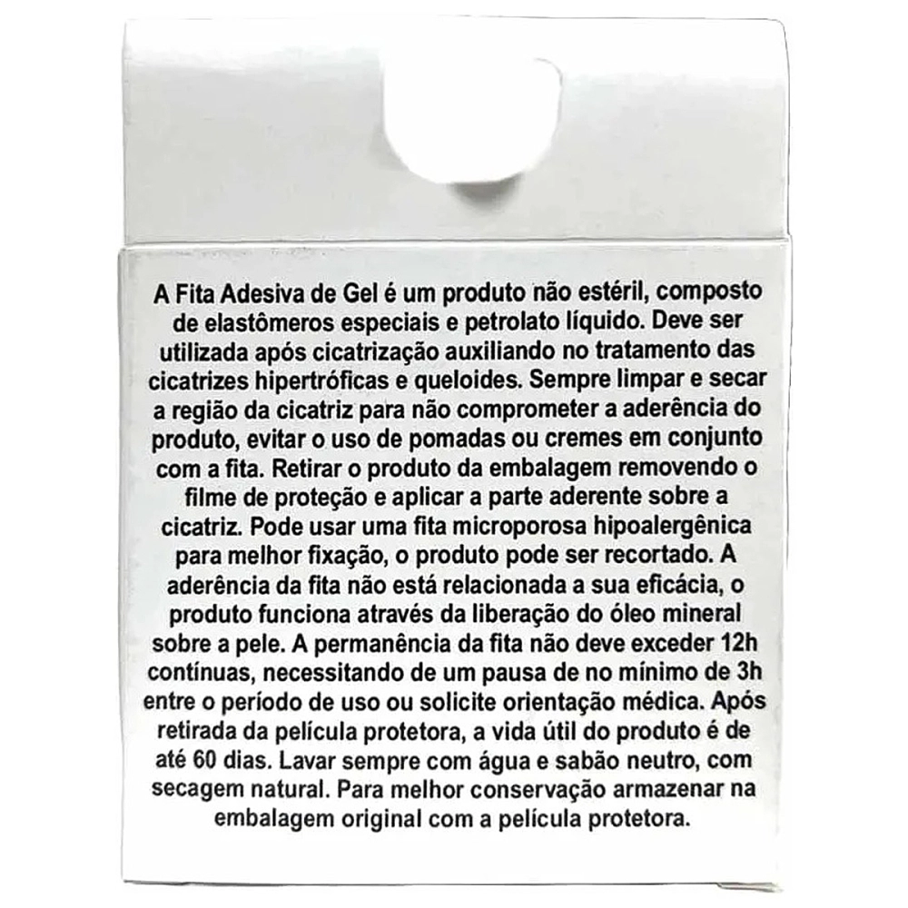 FITA ADESIVA SILICONE EM GEL PARA QUELOIDE CICATRIZ BARIATRICA ABDOMINOPLASTIA 35 x 3 CM SILIFORMA  