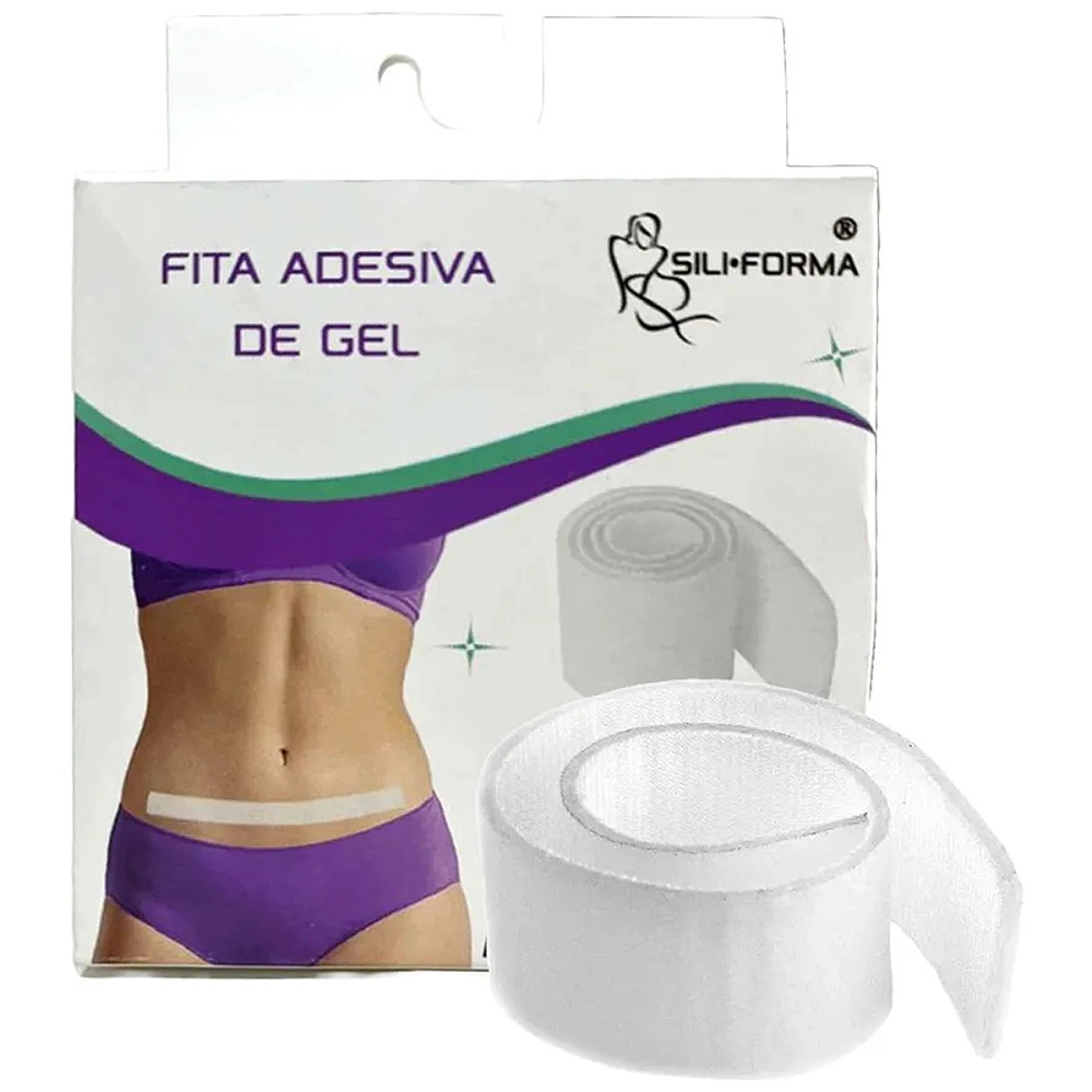 FITA ADESIVA SILICONE EM GEL PARA QUELOIDE CICATRIZ BARIATRICA ABDOMINOPLASTIA 65 x 3 CM SILIFORMA  