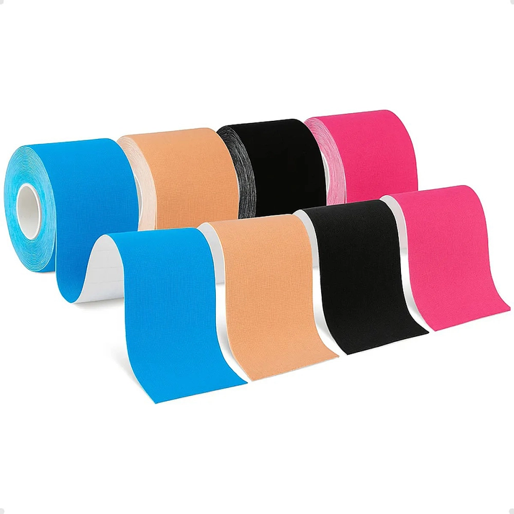 Fita Kinesio Fita Bandagem Elástica Adesiva Suporte Muscular Estabilização Articular Recuperação Física Flexível Respirável Resistência Ao Suor Conforto Pele Uso Esportivo e Reabilitação Terapêutica 5 M x 5 Cm Sports Tape