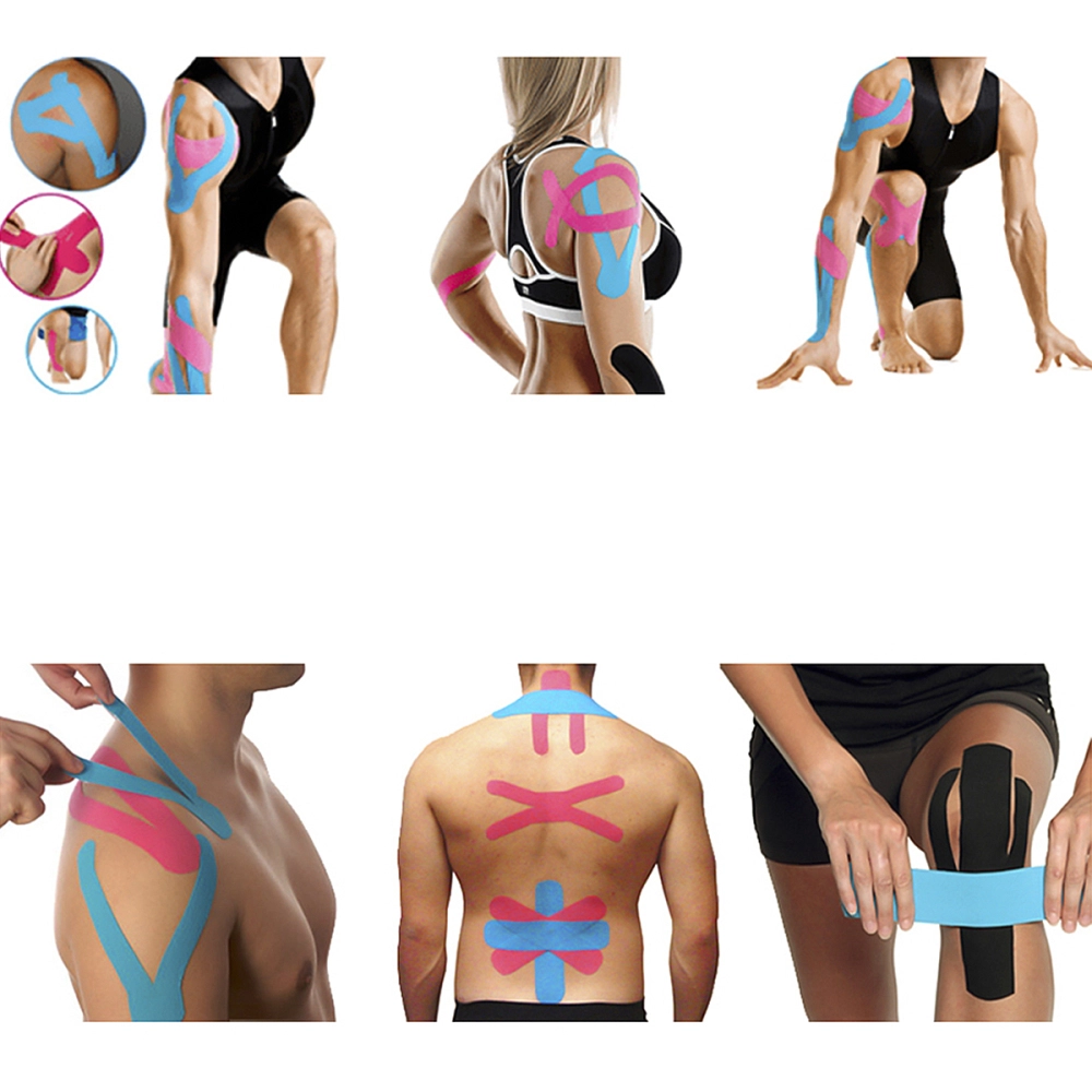 Fita Kinesio Fita Bandagem Elástica Adesiva Suporte Muscular Estabilização Articular Recuperação Física Flexível Respirável Resistência Ao Suor Conforto Pele Uso Esportivo e Reabilitação Terapêutica 5 M x 5 Cm Sports Tape