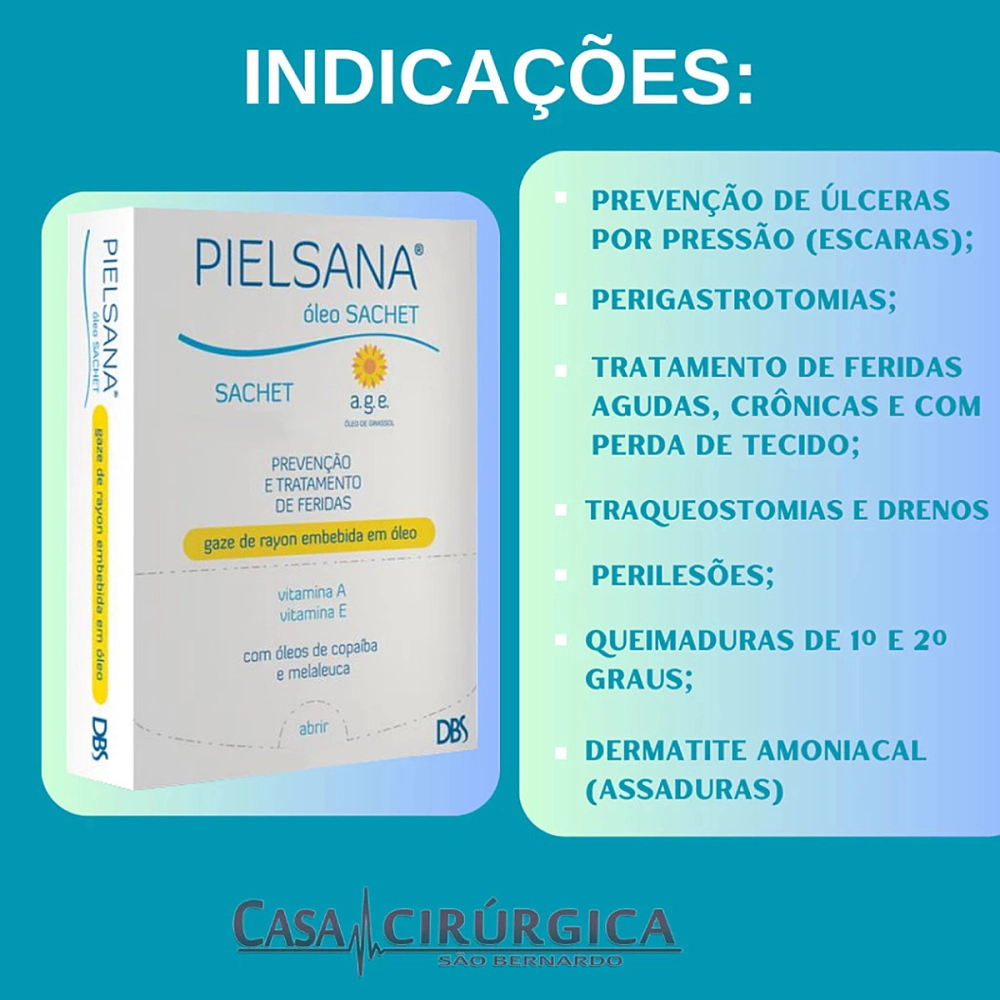 Gaze De Rayon Curativo Sache Estéril Embebida Com Óleo De Girassol Copaíba Melaleuca Age Pielsana