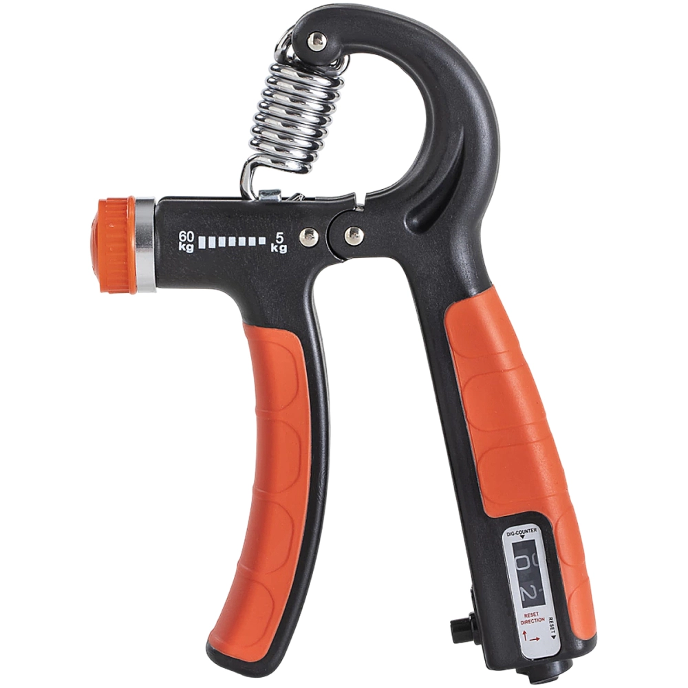 Hand Grip Com Mola Ajustável De Intensidade 5 A 60Kg Fortalecedor Antebraço Punho Fisioterapia Fitness Com Contador Alux