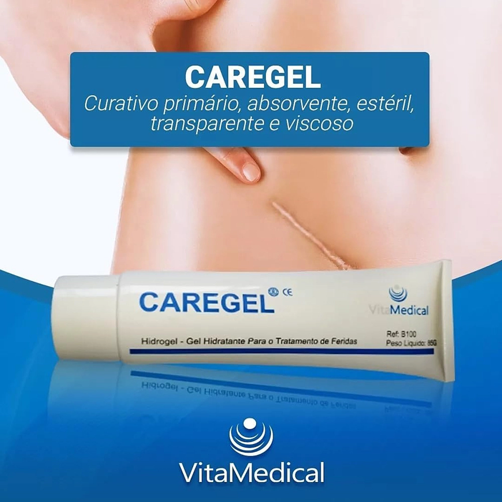 Hidrogel Gel Hidratante Curativo Para Tratamento De Feridas Pomada 85 Gramas Caregel Vita Medical