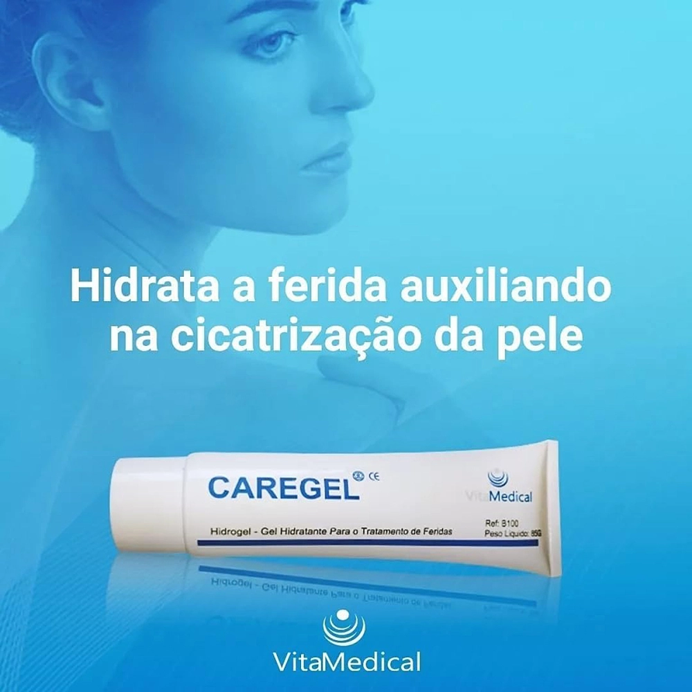 Hidrogel Gel Hidratante Curativo Para Tratamento De Feridas Pomada 85 Gramas Caregel Vita Medical