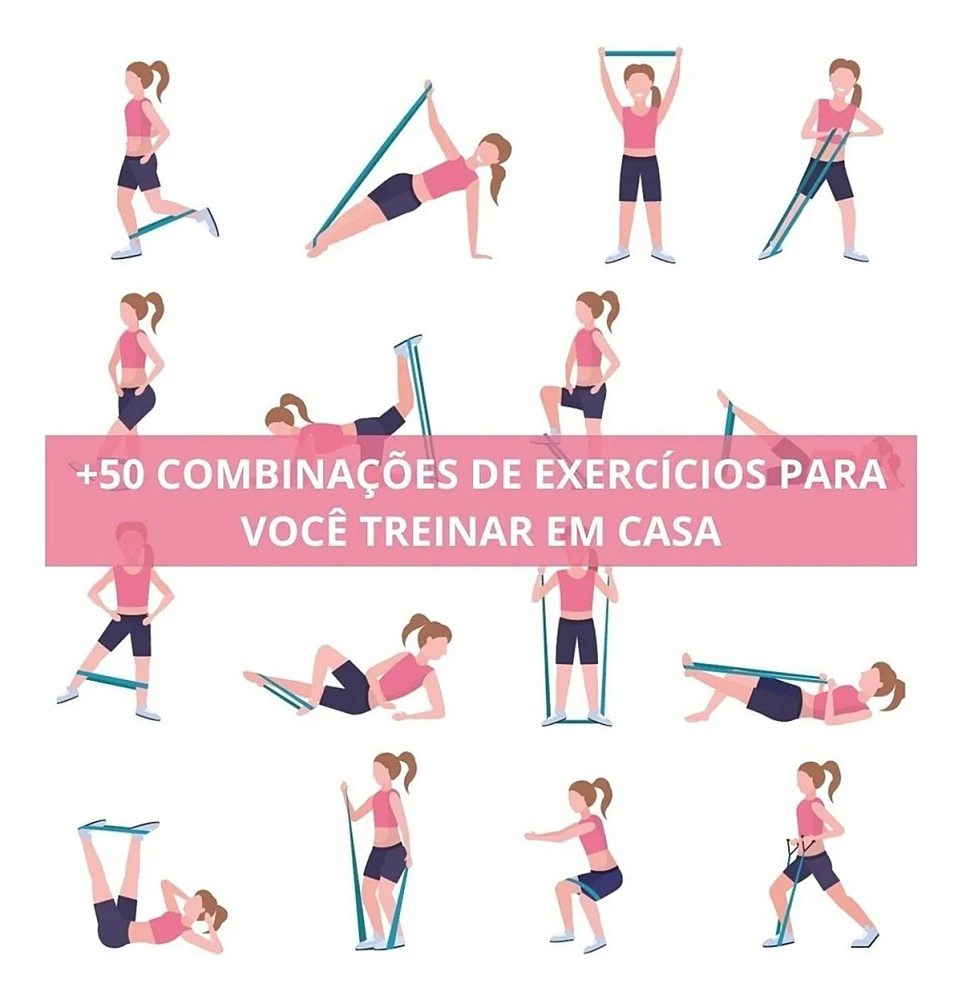 Kit 5 Faixas Elástica Treino Mini Super Band Fisioterapia Exercício Extensor Academia Alux