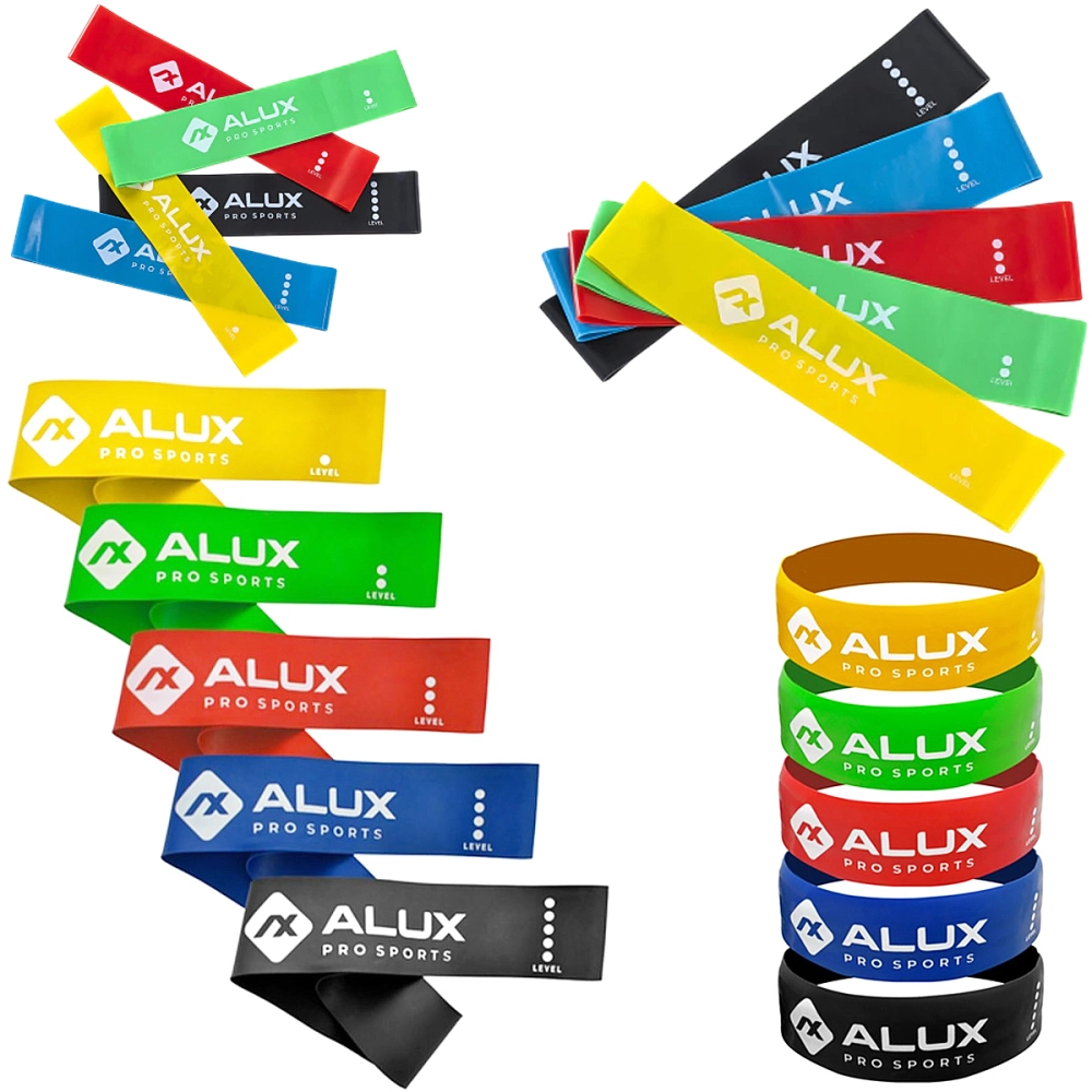 Kit 5 Faixas Elástica Treino Mini Super Band Fisioterapia Exercício Extensor Academia Alux