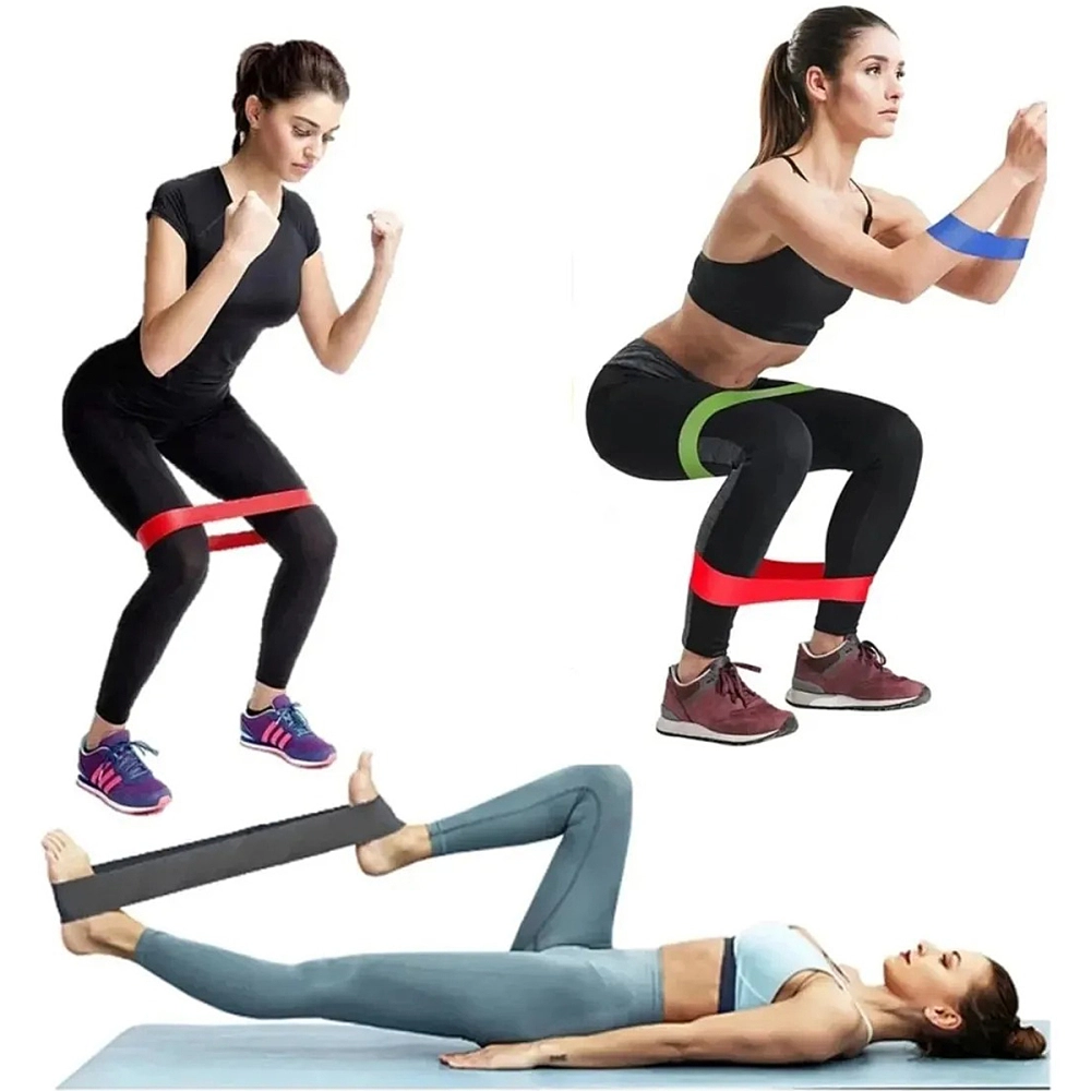 Kit 5 Faixas Elástica Treino Mini Super Band Fisioterapia Exercício Extensor Academia Alux