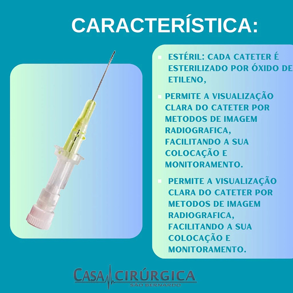 Kit Cateteres Intravenoso Periferico Body Piercing Esteril Para Infusoes De Media E Longa Duraçao Medix