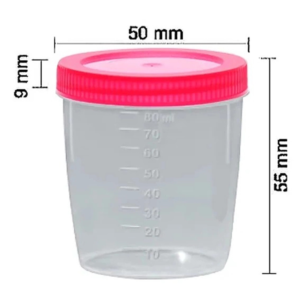 Kit Com 10 Coletores Com Tampo E Pá Para Fezes E Urina Universal Esteril Transparente 80 Ml Cralplast