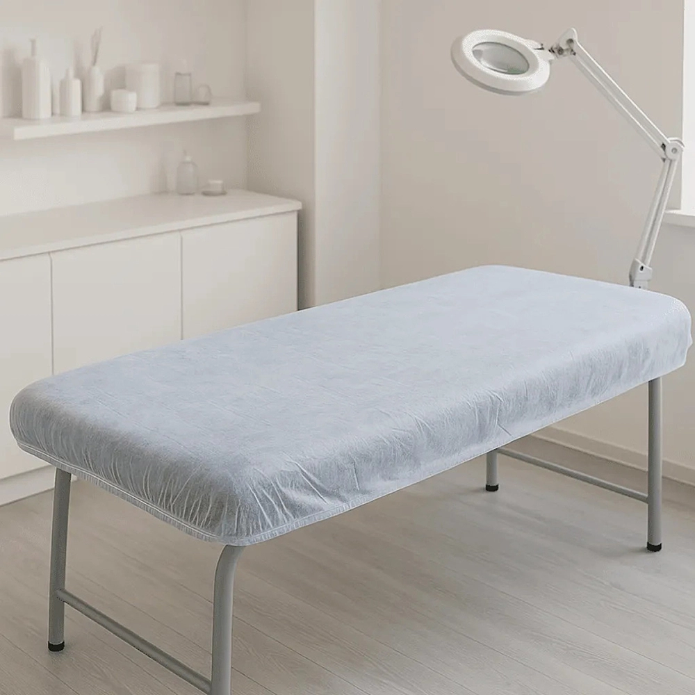 Lençol Descartavel TNT Com Elastico Premium 20gm Branco 210 x 90cm 10 Unidades Protdesc
