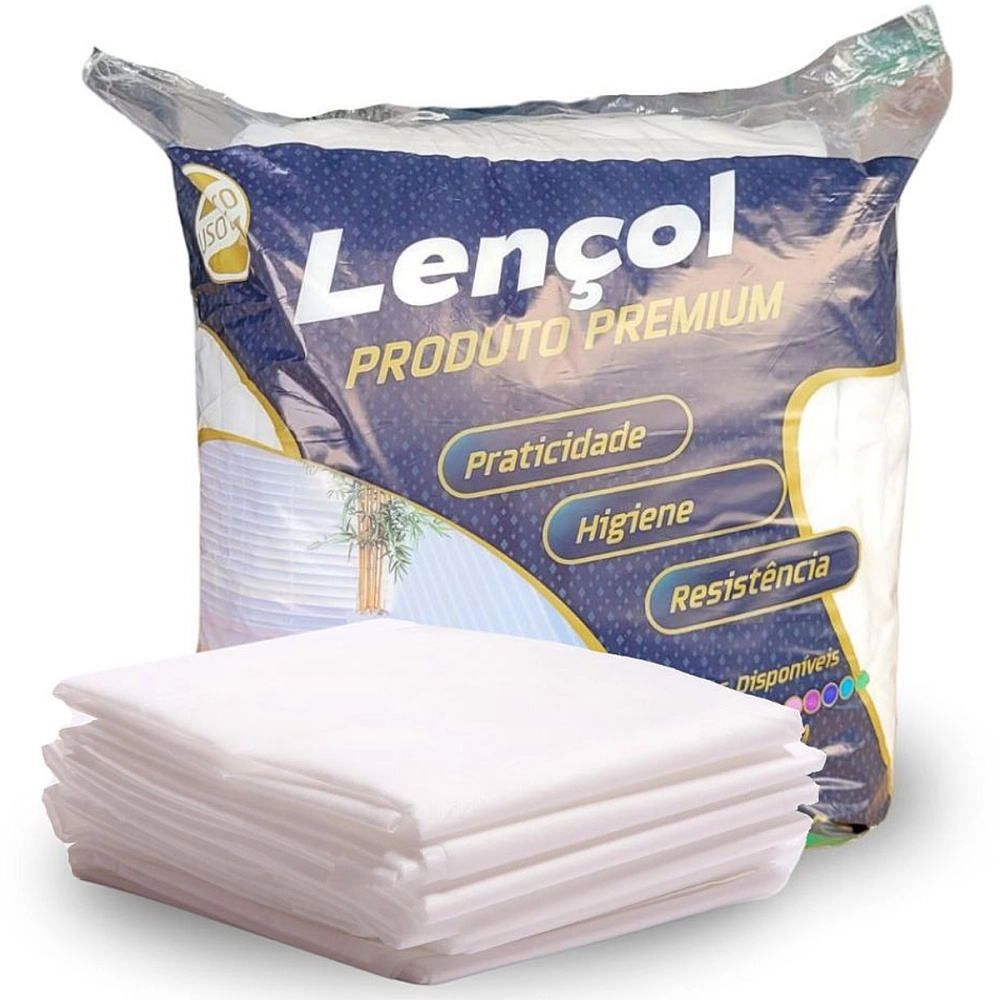 Lençol Descartavel TNT Com Elastico Premium 20gm Branco 210 x 90cm 10 Unidades Protdesc