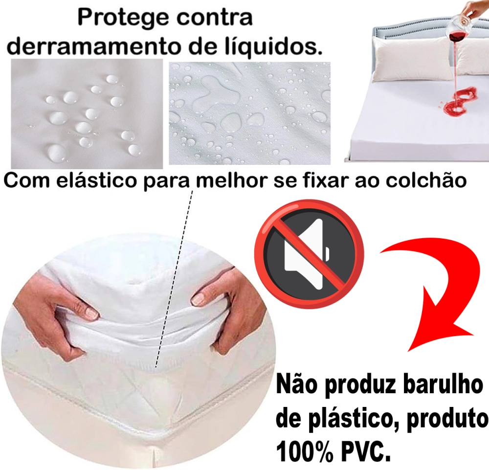 Lençol Impermeavel com Elastico Resistente a Liquidos Vapt Vupt Casal