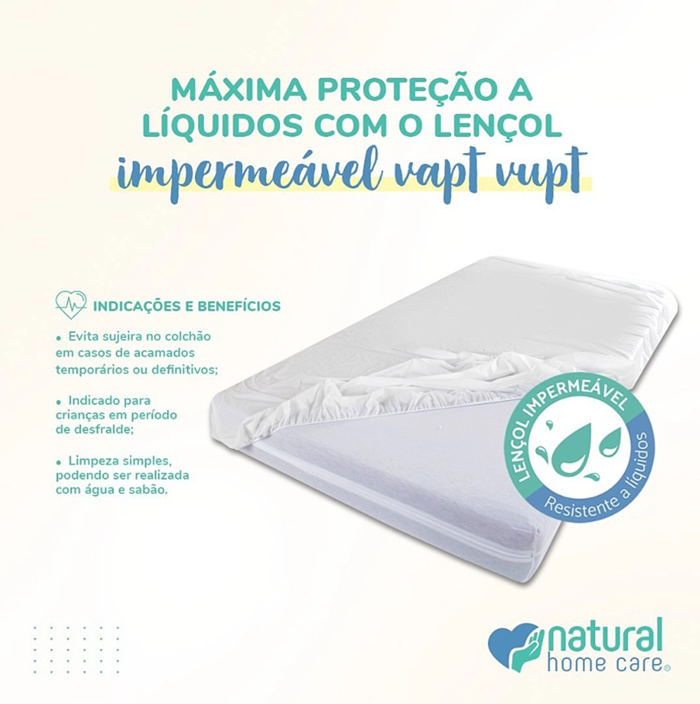 Lençol Impermeavel com Elastico Resistente a Liquidos Vapt Vupt Casal