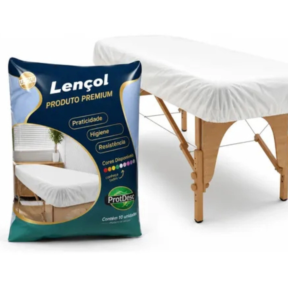 Lençol Decartável com Elastico 20gr 210x90cm Branco Protdesc