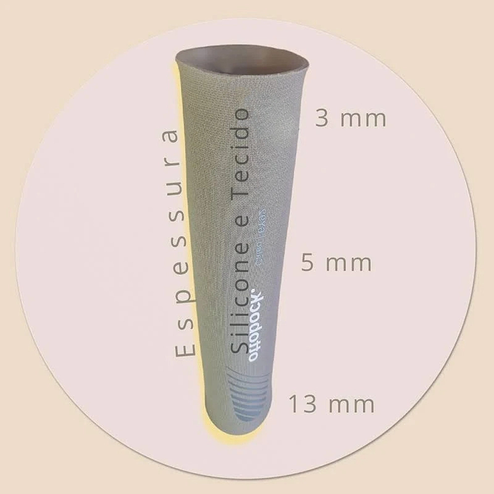 Liner De Silicone Ottobock Caleo 6Y92 Com Tecido Para Prótese Transtibial Sem Conexão