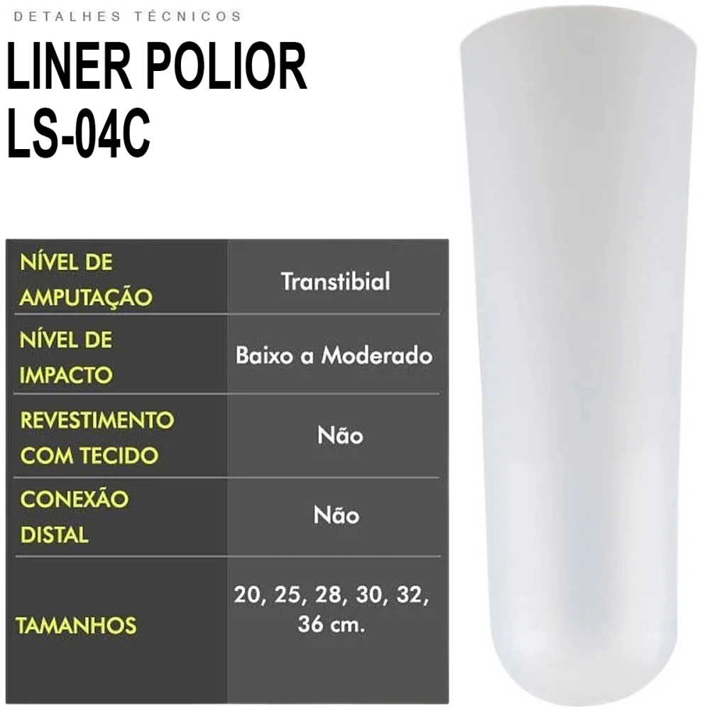 Liner de Silicone Transtibial Sem Conexão LS-04C Polior Ottobock