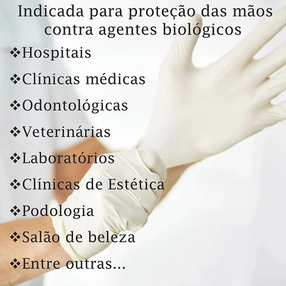 Luva Descartável Látex Para Procedimento Não Cirúrgico Lisa Com Pó Caixa Com 100 unidades Safemax