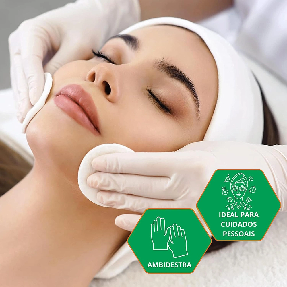 Luva Descartável Látex Para Procedimento Não Cirúrgico Lisa Sem Pó Uso Geral Branca 100 Unidades Medix