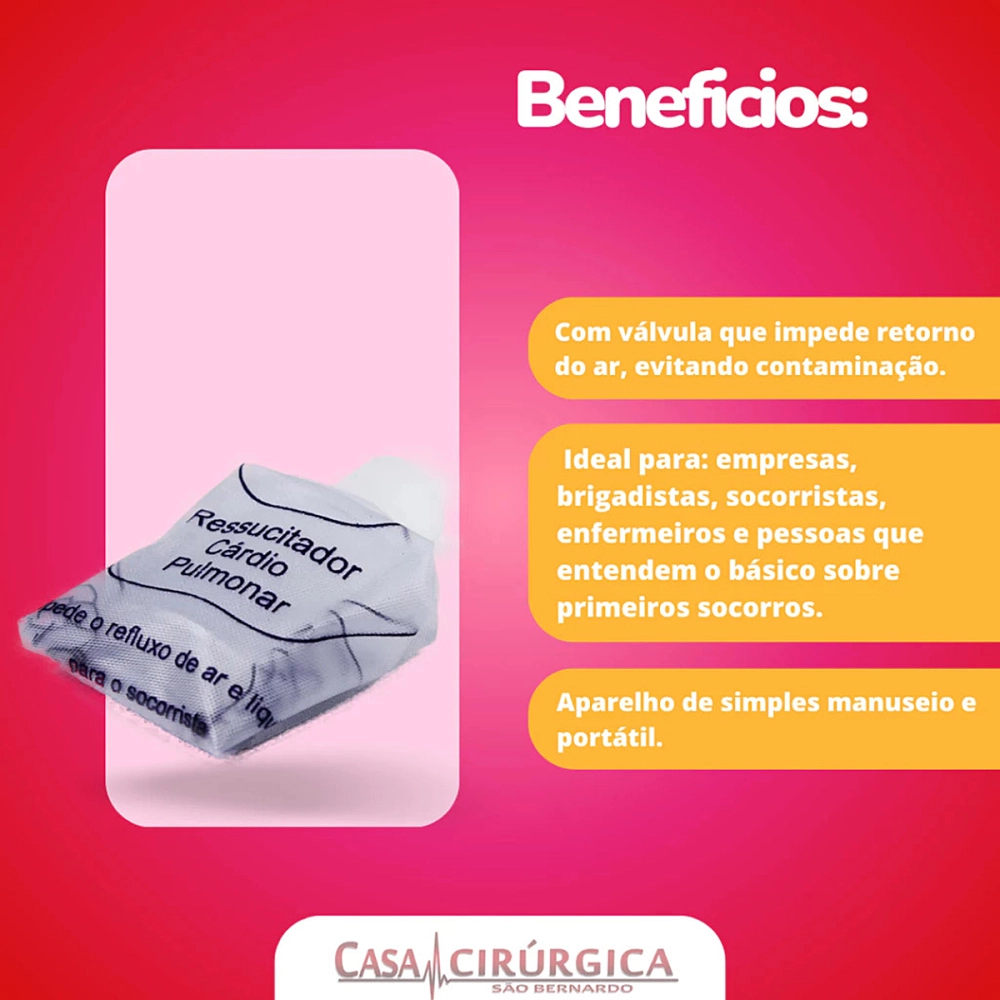 Máscara De RCP Descartável Ressuscitador Cárdio Pulmonar Ortoplus