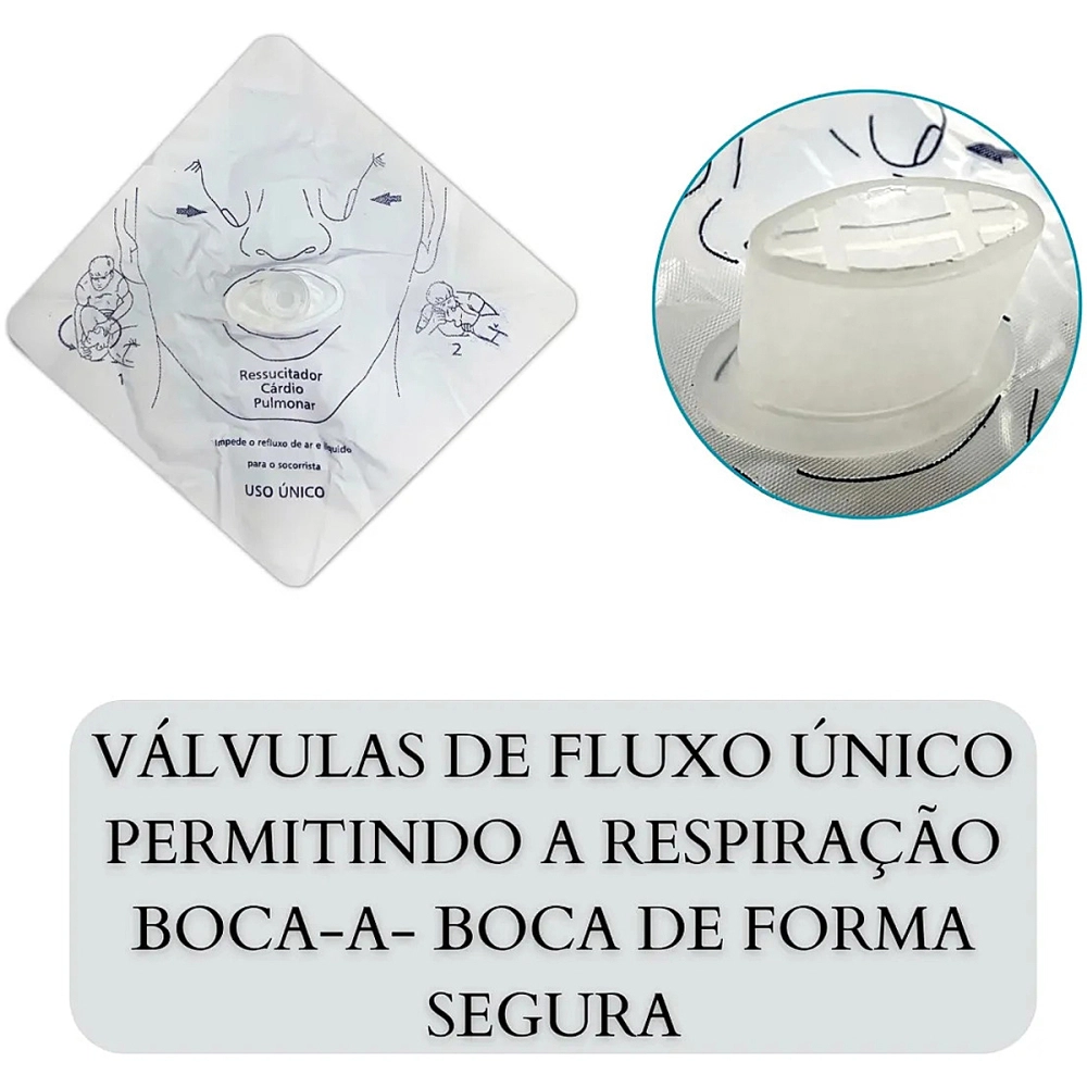 Máscara De RCP Descartável Ressuscitador Cárdio Pulmonar Ortoplus