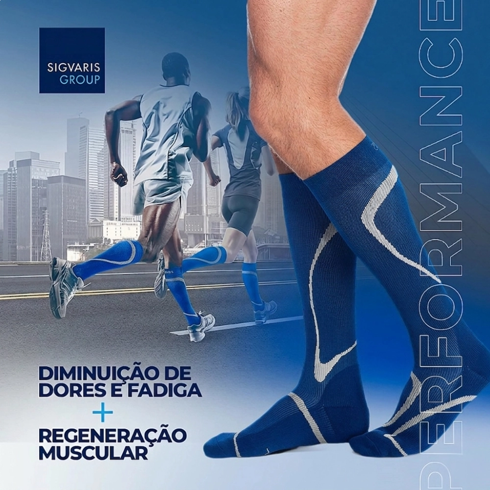 Meia de Compressão Esportiva Performance 20-30mmHg Azul Sigvaris