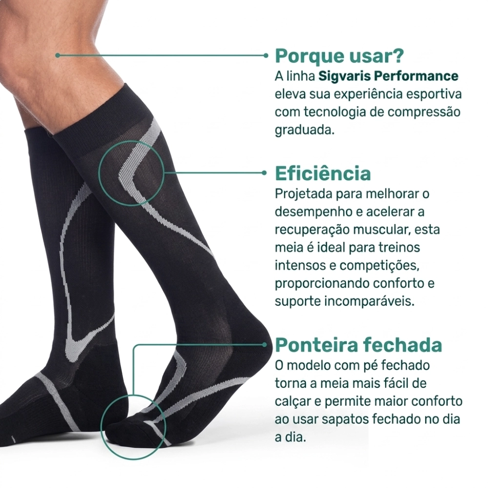Meia de Compressão Esportiva Performance 20-30mmHg Sigvaris