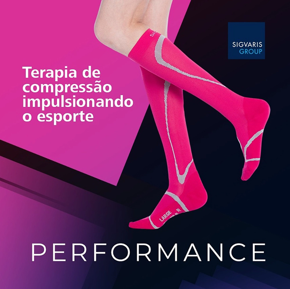 Meia de Compressão Esportiva Performance 20-30mmHg Unissex Graduada Para Corrida e Atividades Física Sigvaris